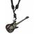 Stainless Steel Black Guitar Pendant Strand Chain