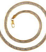 Designer Curb Gold Laser Rhodium Plated  Short Chain