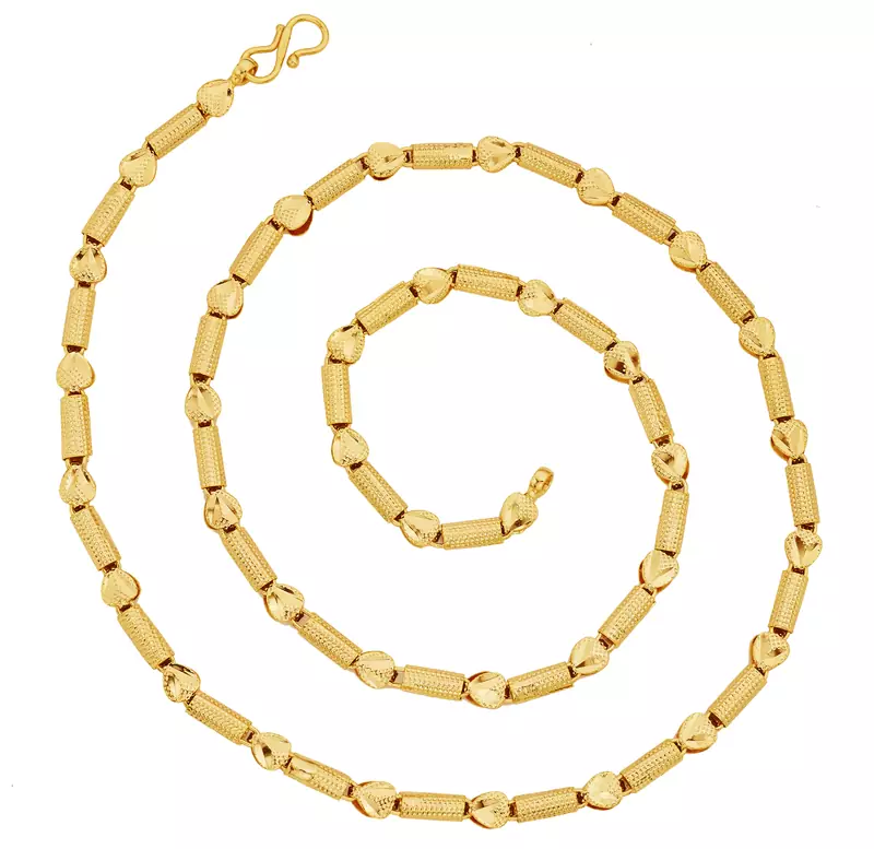 Pipe Traditional Gold Plated Chain For Women