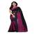 Pink printed art silk saree With Blouse