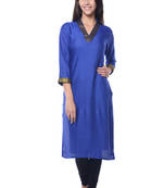 Blue Rayon Solid kurti