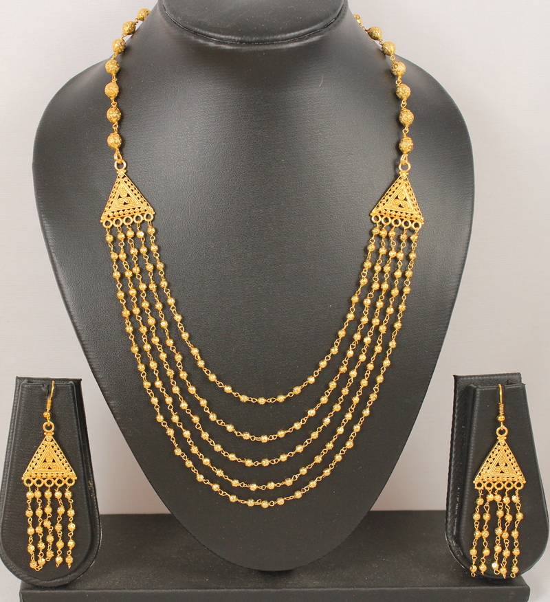 Gorgeous Multilayer Designer Golden Necklace Set 