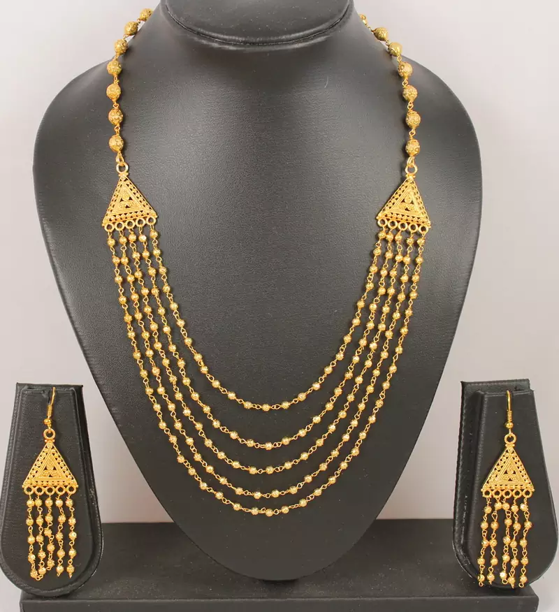 Gorgeous Multilayer Designer Golden Necklace Set 