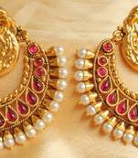 BEAUTIFUL ANTIQUE KEMP BALI LAKSHMI EARRINGS-DJ04318