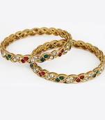 Twirl Pattern Double Stone Bangle