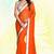 orange plain georgette saree With Blouse