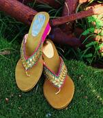 Sea green silk plain women footwear