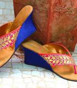 Pink silk plain women footwear