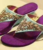 Purpel silk plain women footwear