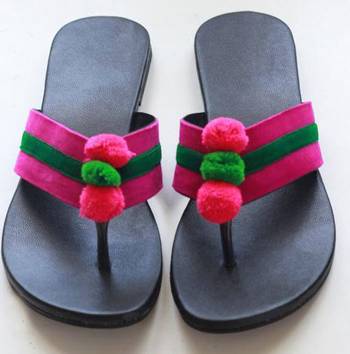 Pink silk plain women footwear 1