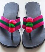 Pink silk plain women footwear