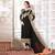 Black embroidered georgette and net unstitched salwar with dupatta