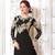 Black embroidered georgette and net unstitched salwar with dupatta