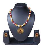 Beautiful pearl nad Meena beads Necklace and Earring Set