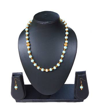 Beautiful pearl nad Meena beads Necklace and Earring Set 2