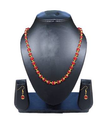 Beautiful Red Necklace and Earring Set 2