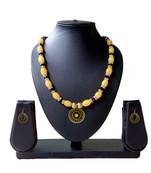 Beautiful Yellow and Black Necklace and Earring Set