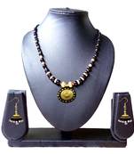 Beautiful  Black and Gold Necklace and Earring Set