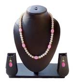 Beautiful Pink and White Necklace and Earring Set