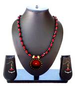 Beautiful  Red and Black Necklace and Earring Set