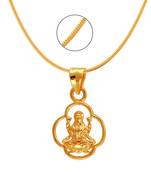 Laxmi Gold Plated Religious God Pendant with Chain for Men & Women