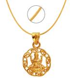 Laxmi Circle Gold Plated Religious God Pendant with Chain for Men & Women