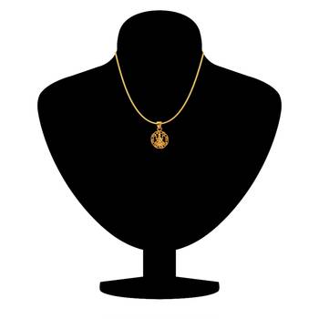 Laxmi Circle Gold Plated Religious God Pendant with Chain for Men & Women 2