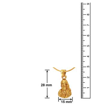 Sai Baba Gold Plated Religious God Pendant with Chain for Men & Women PS6012005G 3