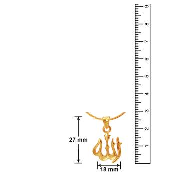 Allah Gold Plated Religious God Pendant with Chain for Men & Women PS6012007G 3