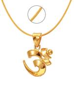 Om Gold Plated Religious God Pendant with Chain for Men & Women