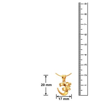 Om Gold Plated Religious God Pendant with Chain for Men & Women 3