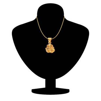 Ganesh Gold Plated Religious God Pendant with Chain for Men & Women 2