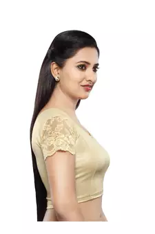 Gold Cotton Stitched Blouse