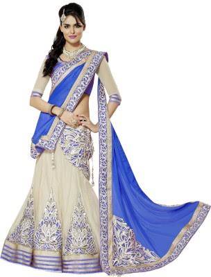 brown georget embroidery unstitched lehenga choli 1