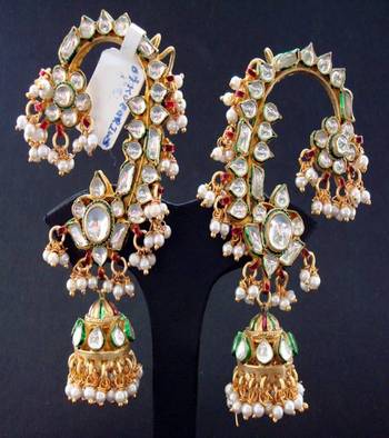Kundan Karan Phool Earrings 1