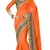 orange resham embroidery georgette saree with blouse