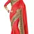red resham embroidery georgette saree with blouse