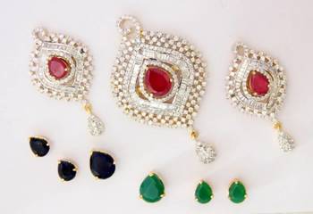CZ STONE STUDDED CHANGABLE COLOUR STONE 