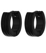 Earrings for Men Boys Studs Black Striped Piercing Bali