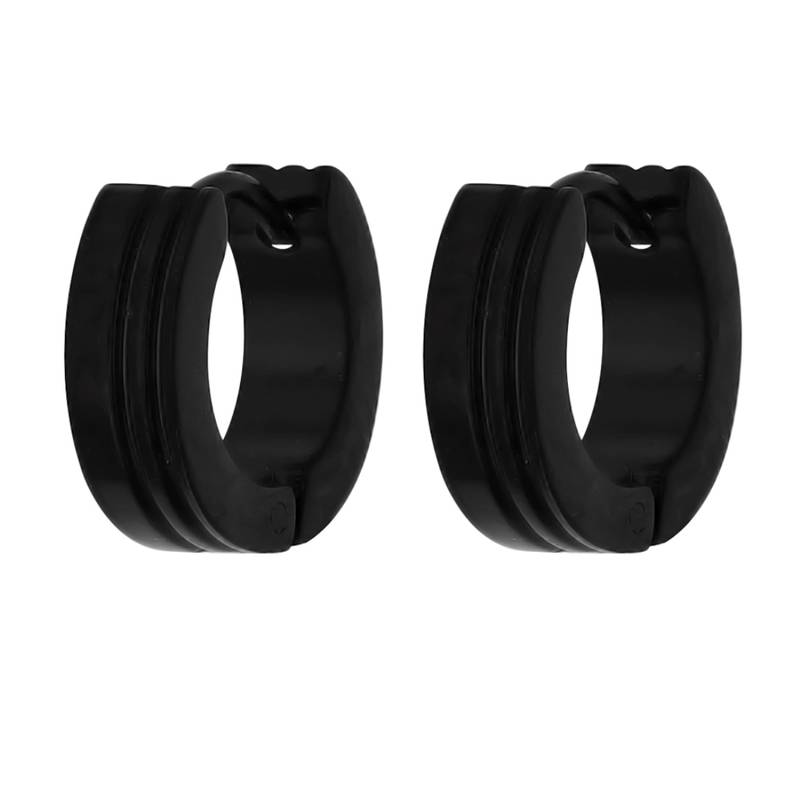 Earrings for Men Boys Studs Black Striped Piercing Bali