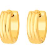 Piercing Gold Stainless Steel Striped Fashion Bali Round Studs Earring for Men Boys