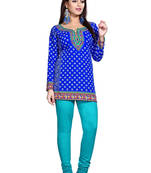 Blue american crepe printed kurti