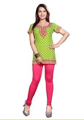 Green american crepe printed kurti 1