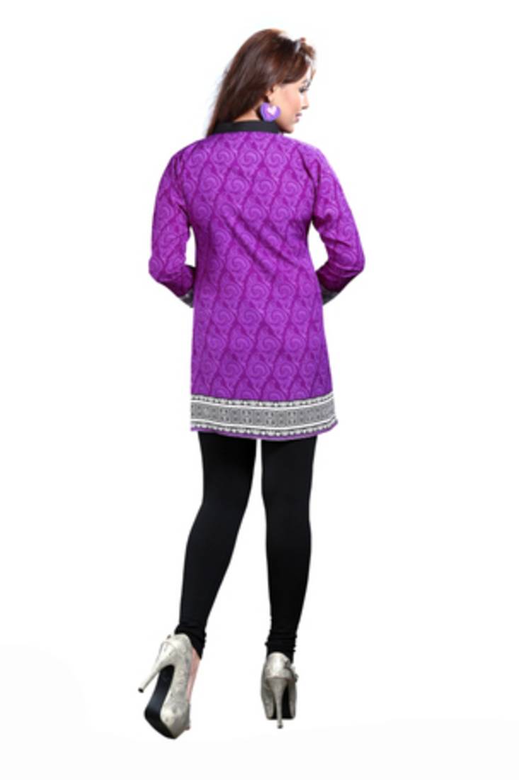 Purple  american crepe printed kurti
