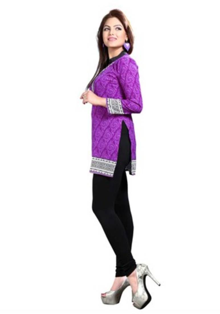 Purple  american crepe printed kurti