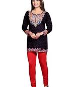 Black american crepe printed kurti