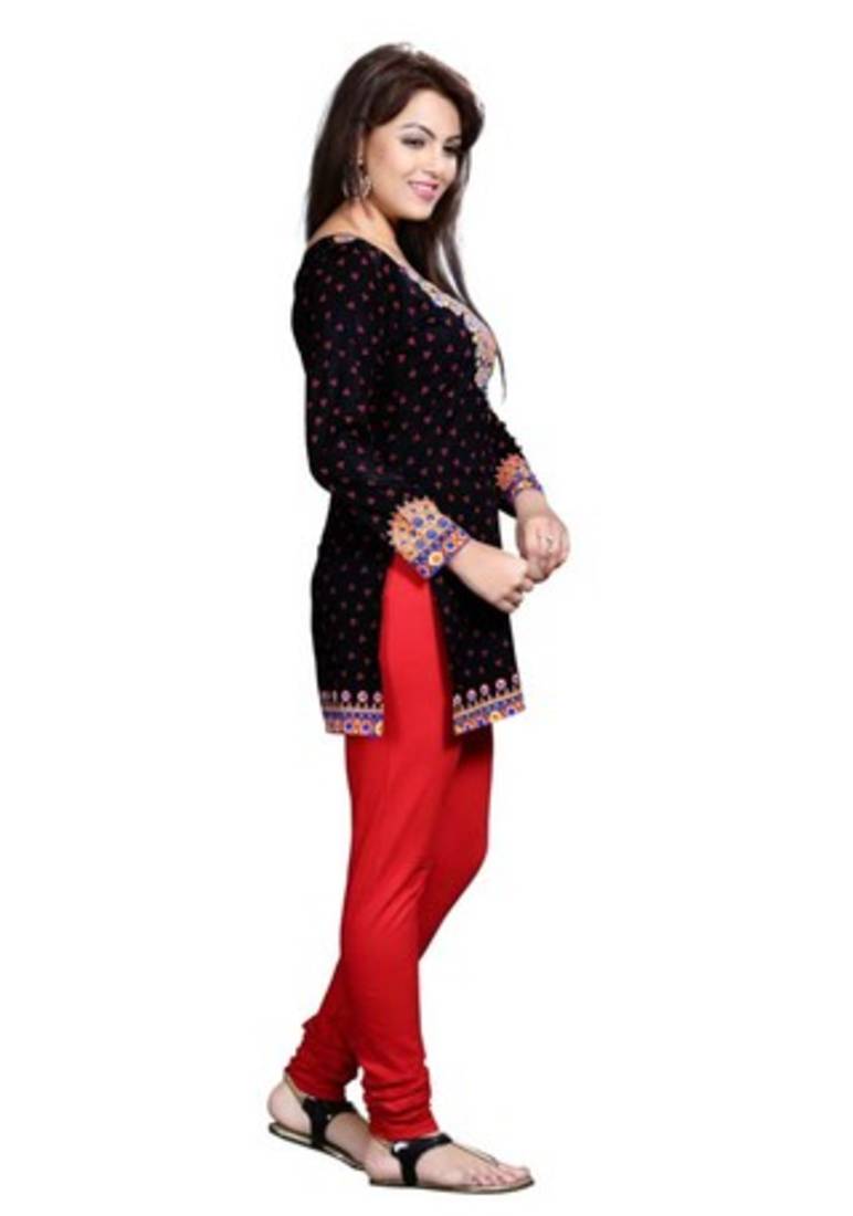 Black american crepe printed kurti