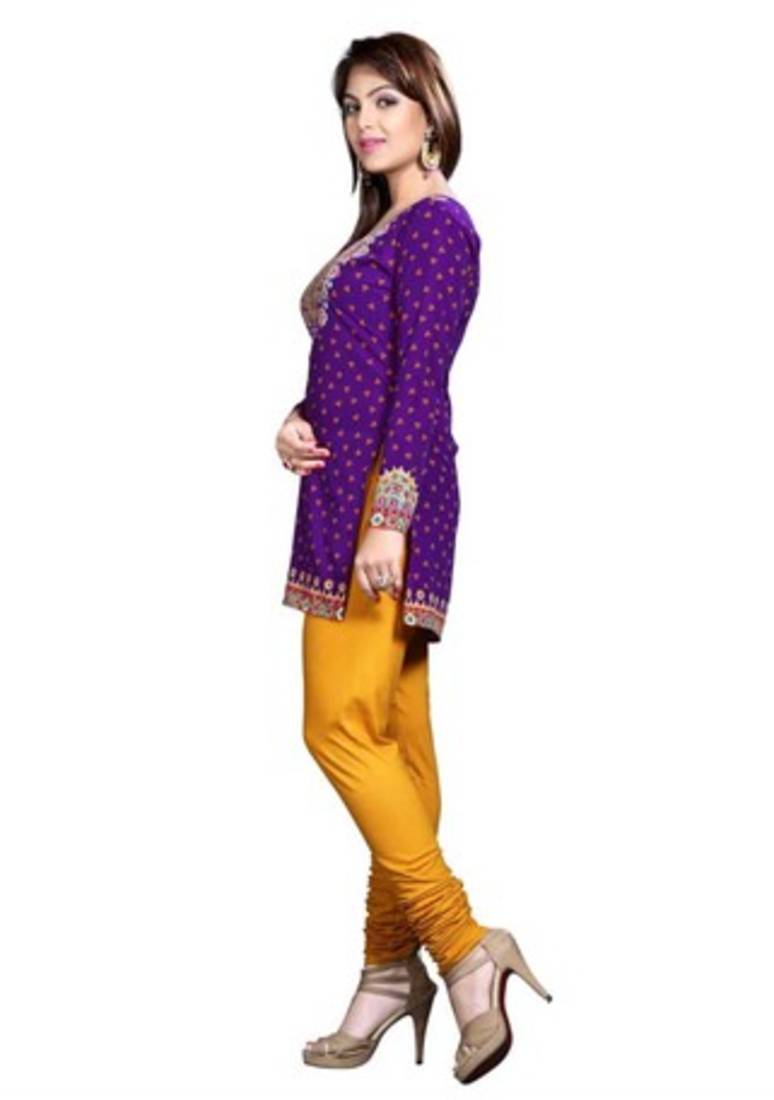 Purple american crepe printed kurti