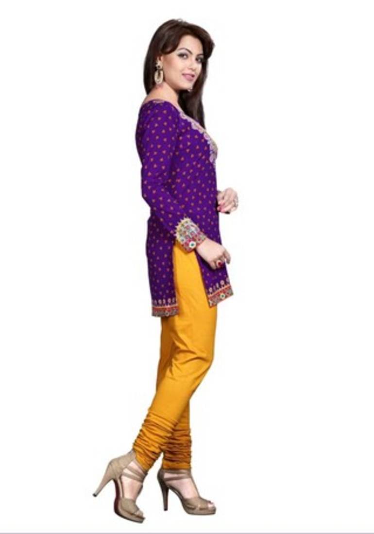 Purple american crepe printed kurti