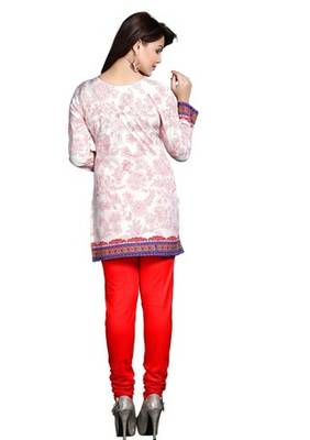 White american crepe printed kurti 2